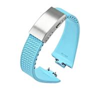 VDFNGFD Fluoro Rubber Strap Compatible With Tissot PRX Series 35mm 40mm FKM Quick Release 11 12mm Convex End Replace Watch Band(Light blue silver,11mm)