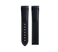 VDFNGFD Fluororubber Rubber Watchband 19 20 21 22mm Compatible With Longines HydroConquest L3 GMT Pioneer Zulu Time Watch Band Bracelets(Black Yellow Line,20-18mm,Without Buckle)