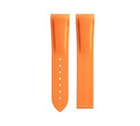 VDFNGFD Fluororubber Rubber Watchband 19 20 21 22mm Compatible With Longines HydroConquest L3 GMT Pioneer Zulu Time Watch Band Bracelets(Orange No Line,19-18mm,Silv Pointed Buckle)