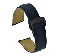 VDFNGFD Leather Watch Strap Compatible With Omega Wrist Straps Business 19mm 20mm 21mm 22mm Quick Release Band Replacement Bracelet(Blue-Black Buckle,21mm)