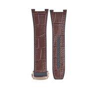 VDFNGFD Men's Luxury Watch Strap Leather+Fluororubber Backed Band Compatible With Omega Constellation Manhattan Series(Brown-Rose gold)