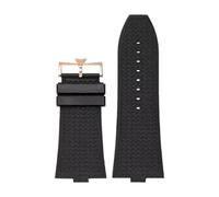 VDFNGFD Quick Release FKM Rubber Strap Compatible With Vacheron Constantin Overseas 4500V 5500V 7900V Watch Band (Original Style)(Black-Buckle 3)