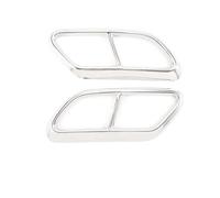 VDFNGFD Stainless Steel Compatible With Volvo XC60 S60 XC90 S90 V90 Car Tail Pipe Output Cover Decorative Accessories(WHITE)