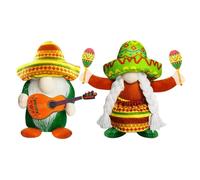 vdha 2 Pack Fiesta Gnomes for Mexican Taco Tuesday, Handmade Mexico Gnomes Plush Faceless Doll Decoration, Summer