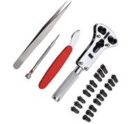 vdha 22pcs Watch Repair Kit Watchmaker Back Case Remover Opener Link Pin Watch Batteries Resizing Tool Watch Repair Tool, as shown