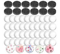 vdha Pack of 124 Craft Magnets Made of Glass with Self-Adhesive Back and Transparent Clear Glass Cabochons for DIY Fridge Magnets and Stickers