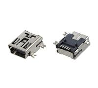 vdha R Mini USB Type B Female 5 Pin PCB Panel Mount Jack Connector for Charger Pack of 10, 036925