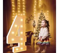 Vdhfgso 2.3FT Marquee Numbers Light Up Sign: Large Light Up Letters for Party Decorations - Wedding, Birthday, Baby Shower, Anniversary, Graduation(Number 4,4ft)
