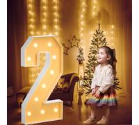 Vdhfgso 2.3FT Marquee Numbers Light Up Sign: Large Light Up Letters for Party Decorations - Wedding, Birthday, Baby Shower, Anniversary, Graduation(Number 2,4ft)
