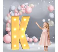 Vdhfgso 3.3FT Marquee Light Up Letters Giant: Sturdy Warm White Party Decor Letters led Number Light for Wedding Decoration & Birthday Party Setup (Letter K,2.3ft)