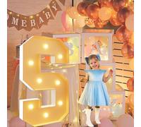 Vdhfgso 4FT Marquee Light Up Letters: Giant Warm White Party Decor, Large Glitter Numbers Night Light for Wedding, Birthday, Graduation, Baby Shower(Letter S,4ft)