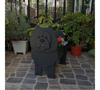 Vdhfgso Australian Cattle Dog Planter Pot Cute Garden Dog Flower Planter Container Holder for Outdoor Indoor Stuff Gift Small Westie(Grey Chow dog)