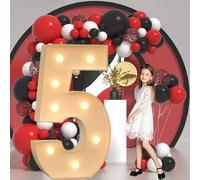 Vdhfgso Large Marquee Light Up Letters & Numbers 2.3FT/3.3FT/4FT: Giant Foam Board Mosaic Balloon Frame Letters for Wedding, Anniversary, Party(Number 5,2.3ft)