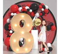 Vdhfgso Large Marquee Light Up Letters & Numbers 2.3FT/3.3FT/4FT: Giant Foam Board Mosaic Balloon Frame Letters for Wedding, Anniversary, Party(Number 8,2.3ft)