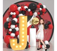 Vdhfgso Large Marquee Light Up Letters & Numbers 2.3FT/3.3FT/4FT: Giant Foam Board Mosaic Balloon Frame Letters for Wedding, Anniversary, Party(Letter J,4ft)