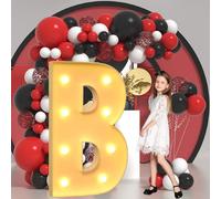 Vdhfgso Large Marquee Light Up Letters & Numbers 2.3FT/3.3FT/4FT: Giant Foam Board Mosaic Balloon Frame Letters for Wedding, Anniversary, Party(Letter B,3.3ft)