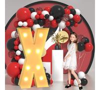 Vdhfgso Large Marquee Light Up Letters & Numbers 2.3FT/3.3FT/4FT: Giant Foam Board Mosaic Balloon Frame Letters for Wedding, Anniversary, Party(Letter X,3.3ft)