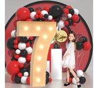 Vdhfgso Large Marquee Light Up Letters & Numbers 2.3FT/3.3FT/4FT: Giant Foam Board Mosaic Balloon Frame Letters for Wedding, Anniversary, Party(Number 7,3.3ft)