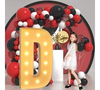 Vdhfgso Large Marquee Light Up Letters & Numbers 2.3FT/3.3FT/4FT: Giant Foam Board Mosaic Balloon Frame Letters for Wedding, Anniversary, Party(Letter D,3.3ft)