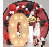 Vdhfgso Large Marquee Light Up Letters & Numbers 2.3FT/3.3FT/4FT: Giant Foam Board Mosaic Balloon Frame Letters for Wedding, Anniversary, Party(Number 0,2.3ft)