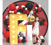 Vdhfgso Large Marquee Light Up Letters & Numbers 2.3FT/3.3FT/4FT: Giant Foam Board Mosaic Balloon Frame Letters for Wedding, Anniversary, Party(Letter F,4ft)