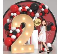 Vdhfgso Large Marquee Light Up Letters & Numbers 2.3FT/3.3FT/4FT: Giant Foam Board Mosaic Balloon Frame Letters for Wedding, Anniversary, Party(Number 2,2.3ft)