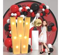 Vdhfgso Large Marquee Light Up Letters & Numbers 2.3FT/3.3FT/4FT: Giant Foam Board Mosaic Balloon Frame Letters for Wedding, Anniversary, Party(Letter W,3.3ft)