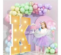 Vdhfgso Marquee Light Up Letters Large 3 Feet Tall: DIY Giant Letter Sign for Birthday, Baby Shower, Wedding Backdrop, Pre-Cut Foam Board Decor (Letter K,2.3ft)