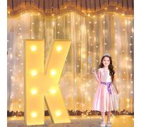 Vdhfgso Marquee Light Up Letters Large DIY 4FT: Pre-Cut Foam Board Giant Marquee Letter for Baby Shower, Birthday Backdrop, Wedding Party Decor(Letter K,2.3ft)