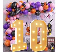 Vdhfgso Marquee Light Up Numbers 4 Feet Tall - Giant Party Decor: Warm White LED Number Lights for Baby Shower, Graduation, Anniversary Events (Number 10,2.3ft)