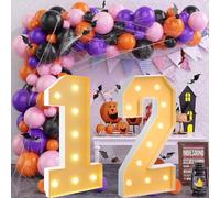 Vdhfgso Marquee Light Up Numbers 4 Feet Tall - Giant Party Decor: Warm White LED Number Lights for Baby Shower, Graduation, Anniversary Events (Number 12,2.3ft)