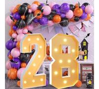 Vdhfgso Marquee Light Up Numbers 4 Feet Tall - Giant Party Decor: Warm White LED Number Lights for Baby Shower, Graduation, Anniversary Events (Number 28,3.3ft)