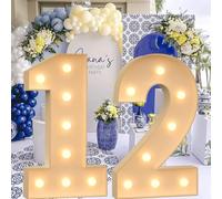 Vdhfgso Marquee Numbers 4 Feet Tall - Big Light Up Letter Marquee Sign: Anniversary, Baby Shower, Graduation, Birthday Party Decor Essentials (Number 12,3.3ft)