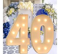 Vdhfgso Marquee Numbers 4 Feet Tall - Big Light Up Letter Marquee Sign: Anniversary, Baby Shower, Graduation, Birthday Party Decor Essentials (Number 40,4ft)