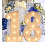 Vdhfgso Marquee Numbers 4 Feet Tall - Big Light Up Letter Marquee Sign: Anniversary, Baby Shower, Graduation, Birthday Party Decor Essentials (Number 18,2.3ft)