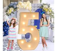 Vdhfgso Marquee Numbers 4 Feet Tall - Big Light Up Letter Marquee Sign: Anniversary, Baby Shower, Graduation, Birthday Party Decor Essentials (Number 5,2.3ft)