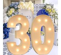 Vdhfgso Marquee Numbers 4 Feet Tall - Big Light Up Letter Marquee Sign: Anniversary, Baby Shower, Graduation, Birthday Party Decor Essentials (Number 30,3.3ft)