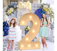 Vdhfgso Marquee Numbers 4 Feet Tall - Big Light Up Letter Marquee Sign: Anniversary, Baby Shower, Graduation, Birthday Party Decor Essentials (Number 2,2.3ft)