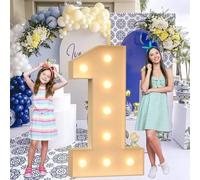 Vdhfgso Marquee Numbers 4 Feet Tall - Big Light Up Letter Marquee Sign: Anniversary, Baby Shower, Graduation, Birthday Party Decor Essentials (Number 1,2.3ft)