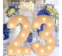 Vdhfgso Marquee Numbers 4 Feet Tall - Big Light Up Letter Marquee Sign: Anniversary, Baby Shower, Graduation, Birthday Party Decor Essentials (Number 23,3.3ft)