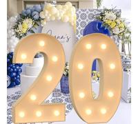 Vdhfgso Marquee Numbers 4 Feet Tall - Big Light Up Letter Marquee Sign: Anniversary, Baby Shower, Graduation, Birthday Party Decor Essentials (Number 20,3.3ft)