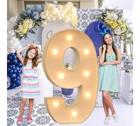Vdhfgso Marquee Numbers 4 Feet Tall - Big Light Up Letter Marquee Sign: Anniversary, Baby Shower, Graduation, Birthday Party Decor Essentials (Number 9,2.3ft)