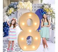 Vdhfgso Marquee Numbers 4 Feet Tall - Big Light Up Letter Marquee Sign: Anniversary, Baby Shower, Graduation, Birthday Party Decor Essentials (Number 8,3.3ft)