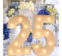 Vdhfgso Marquee Numbers 4 Feet Tall - Big Light Up Letter Marquee Sign: Anniversary, Baby Shower, Graduation, Birthday Party Decor Essentials (Number 25,2.3ft)