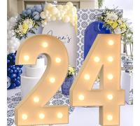Vdhfgso Marquee Numbers 4 Feet Tall - Big Light Up Letter Marquee Sign: Anniversary, Baby Shower, Graduation, Birthday Party Decor Essentials (Number 24,2.3ft)