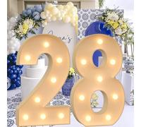 Vdhfgso Marquee Numbers 4 Feet Tall - Big Light Up Letter Marquee Sign: Anniversary, Baby Shower, Graduation, Birthday Party Decor Essentials (Number 28,3.3ft)