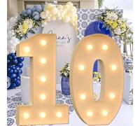 Vdhfgso Marquee Numbers 4 Feet Tall - Big Light Up Letter Marquee Sign: Anniversary, Baby Shower, Graduation, Birthday Party Decor Essentials (Number 10,4ft)