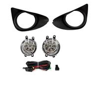 Vdifsvb For Toyota For Yaris For Hatchback DRL 2012 2013 2014 With Wires Switch Harness Kit Angel Eyes Fog Lamp Cover Car LED Fog Light Car Front Foglight(9LED Fog)