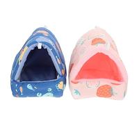 VDLLQYN, 2pcs Hamster Nest Pet Warm House Chinchilla Warm Nest Guinea Pig Bed Cave Small Animal Bed,Small Pet's Nest(A,10X10X10cm)