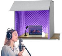 VDLLQYN, Microphone Isolation Booth Cube,Desktop Soundproof Cover,Portable Vocal Booth,isolation Booth，Portable Vocal Recording Booth For Music Studio Bedroom Home, Decreg Noise,for Recording Studio,